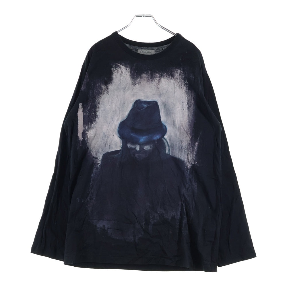 Yohji Yamamoto POUR HOMME(ヨウジヤマモト プールオム) 22AW INKJET PRINT LONG SLEEVES インクジェット プリント 長袖Tシャツ ブラック HE-T74-083