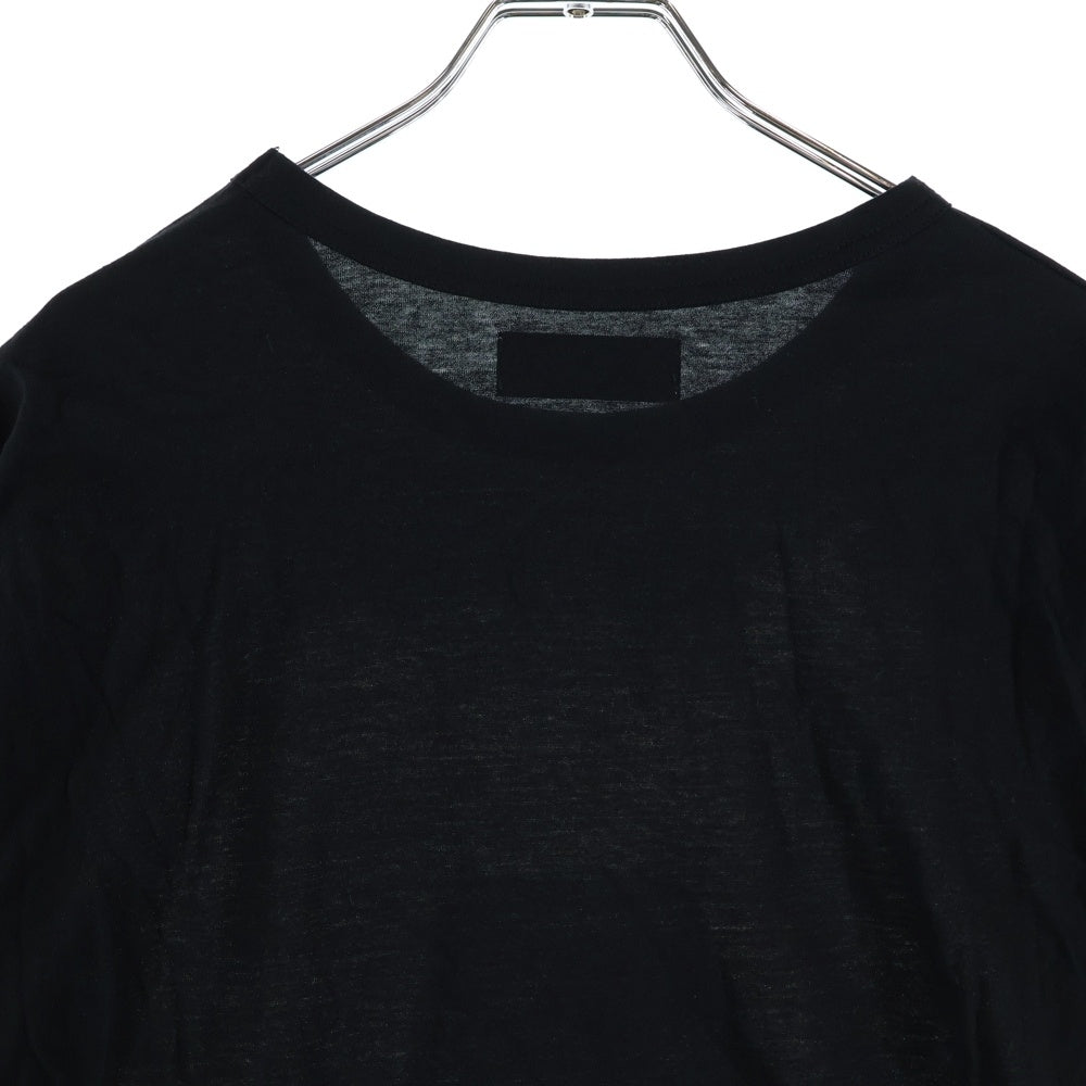 Yohji Yamamoto POUR HOMME(ヨウジヤマモト プールオム) 22AW INKJET PRINT LONG SLEEVES インクジェット プリント 長袖Tシャツ ブラック HE-T74-083