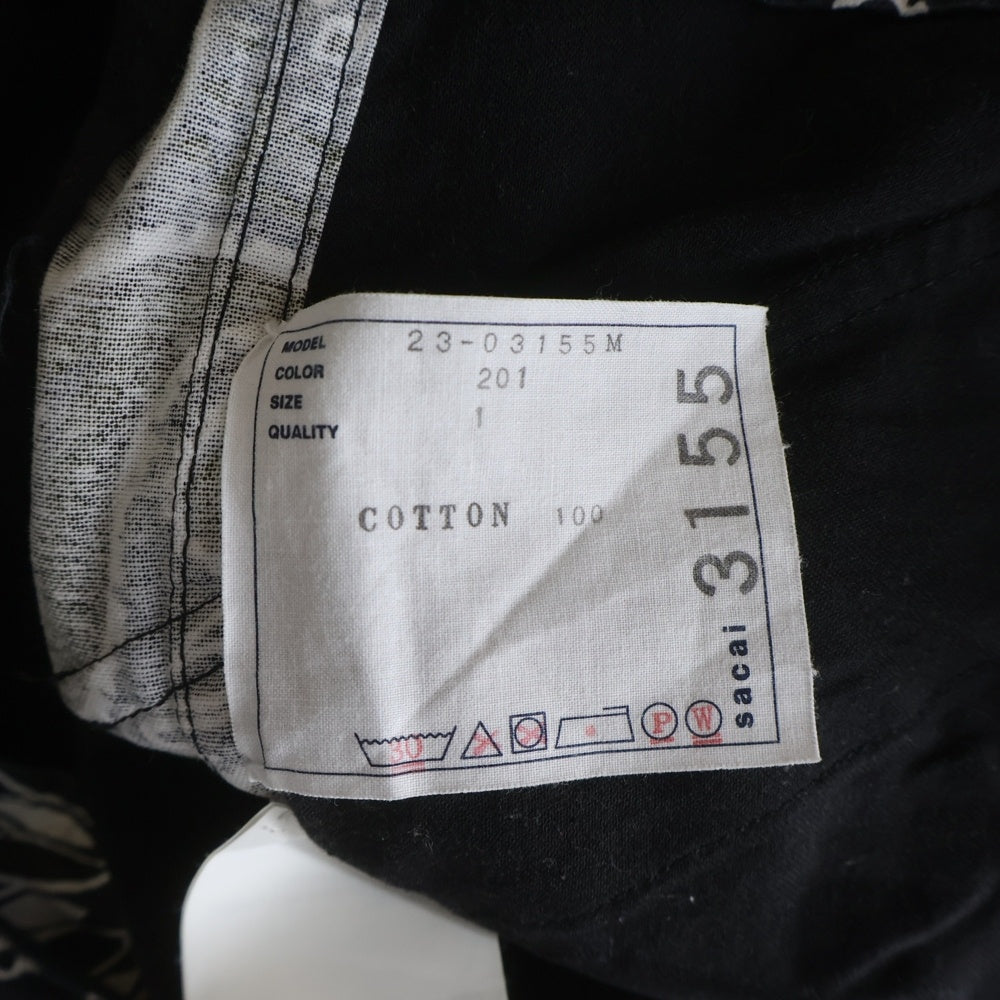 Sacai(サカイ) 23SS Bandana Print Pants バンダナ プリント パンツ ブラック 23-03155M