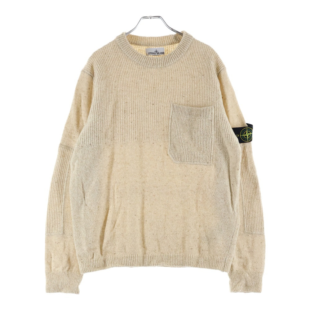 STONE ISLAND(ストーンアイランド) Speckled knit sweater スペックルニット セーター ホワイト 8115562B1