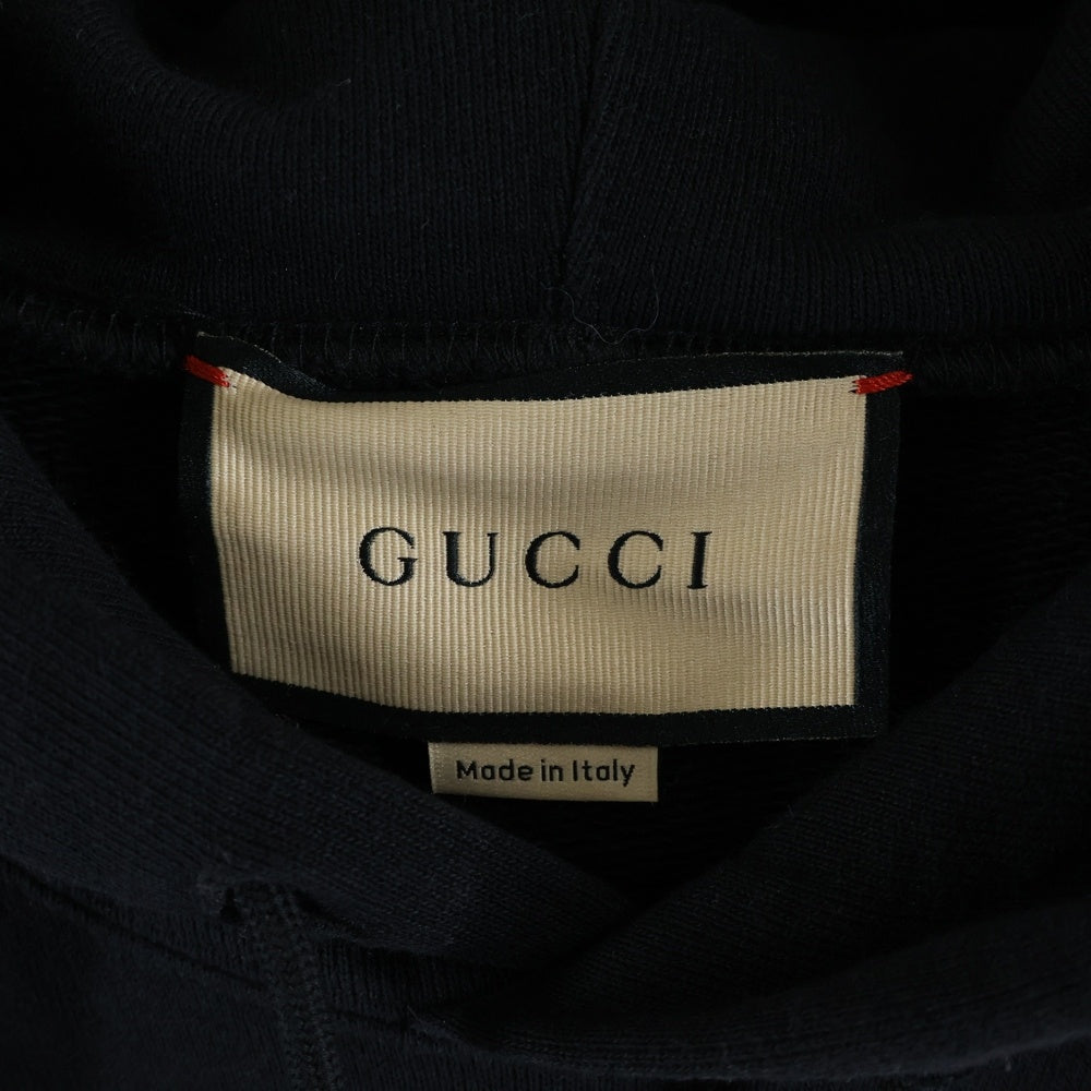 GUCCI(グッチ) 23AW ミラーロゴ スウェット プルオーバーパーカー ブラック 681210 XJDV3