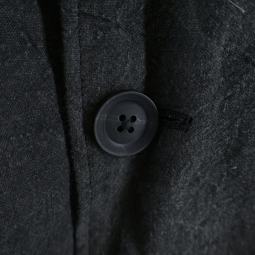 Yohji Yamamoto POUR HOMME(ヨウジヤマモト プールオム) リネン ボタン 切替えデザイン デニムロングコートHD-J31-306 ブラック