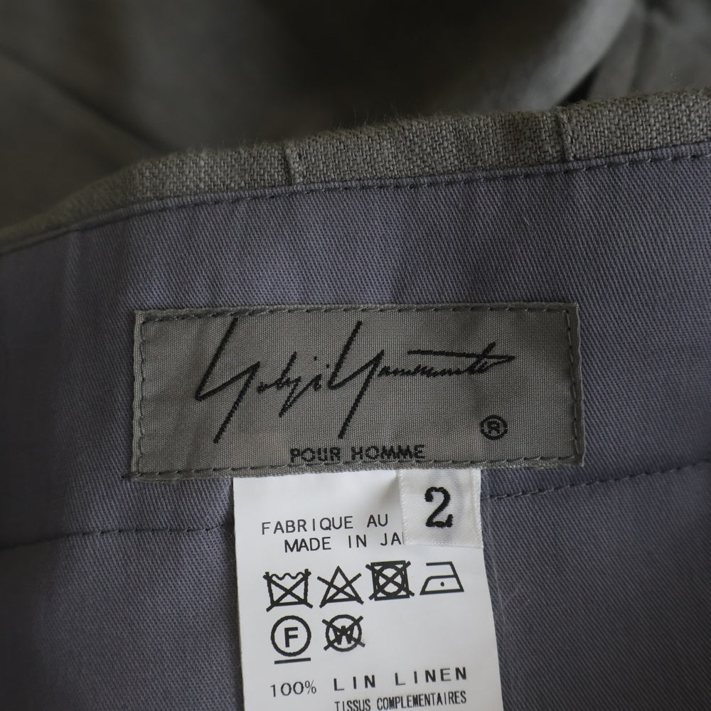 Yohji Yamamoto POUR HOMME(ヨウジヤマモト プールオム) UNBALANCED PT TUCK PANTS タックパンツ グレー HD-P69-811