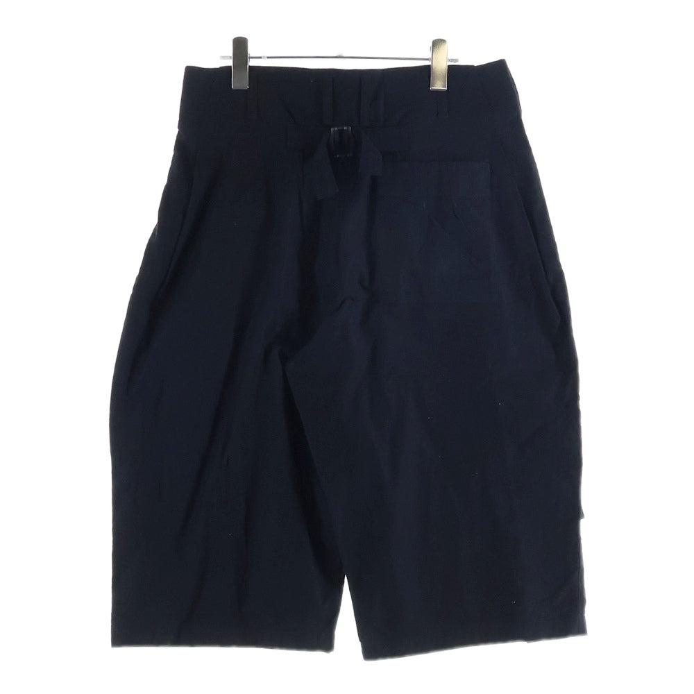Yohji Yamamoto POUR HOMME(ヨウジヤマモト プールオム) 17SS 右前垂らし布 コットンギャバショートパンツ ショーツ ブラック HD-P59-036
