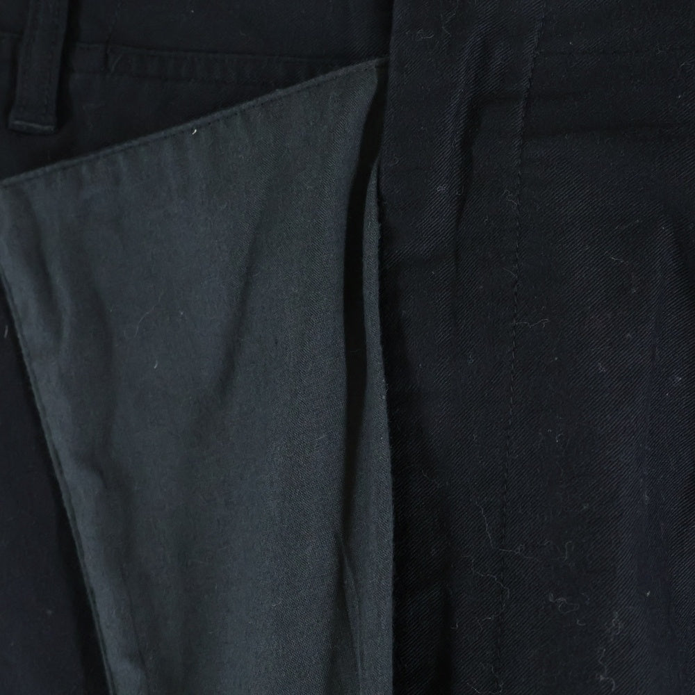 Yohji Yamamoto POUR HOMME(ヨウジヤマモト プールオム) 17SS 右前垂らし布 コットンギャバショートパンツ ショーツ ブラック HD-P59-036