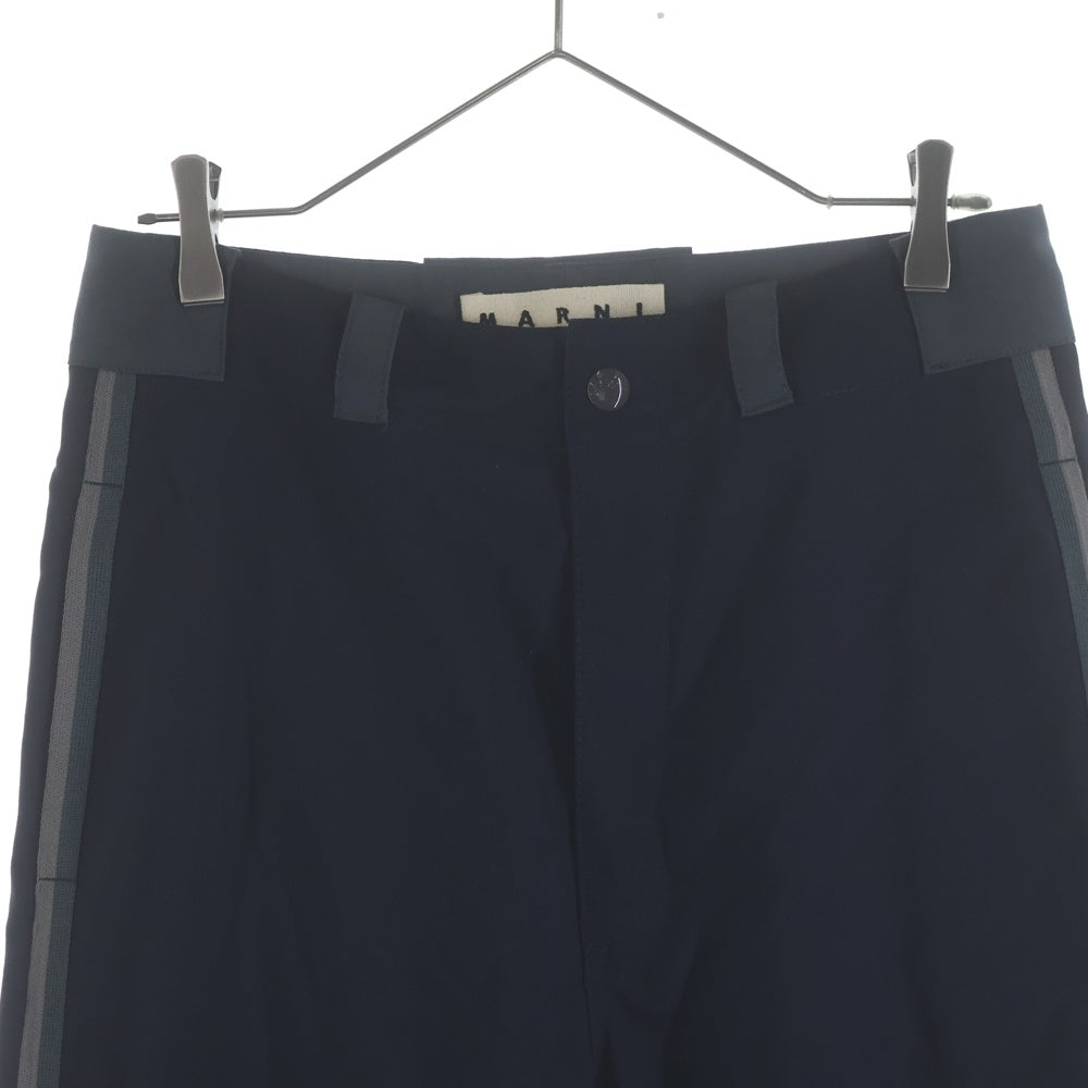 MARNI(マルニ) ウールトロピカル サイドラインテーパード リブパンツ ネイビー PUMU0042Q0