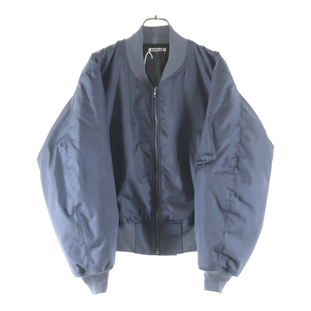 AURALEE(オーラリー) HIGH DENSITY SILK TWILL FLIGHT BLOUSON シルクツイル フライトブルゾン ジャケット ブルー A26SB01AR