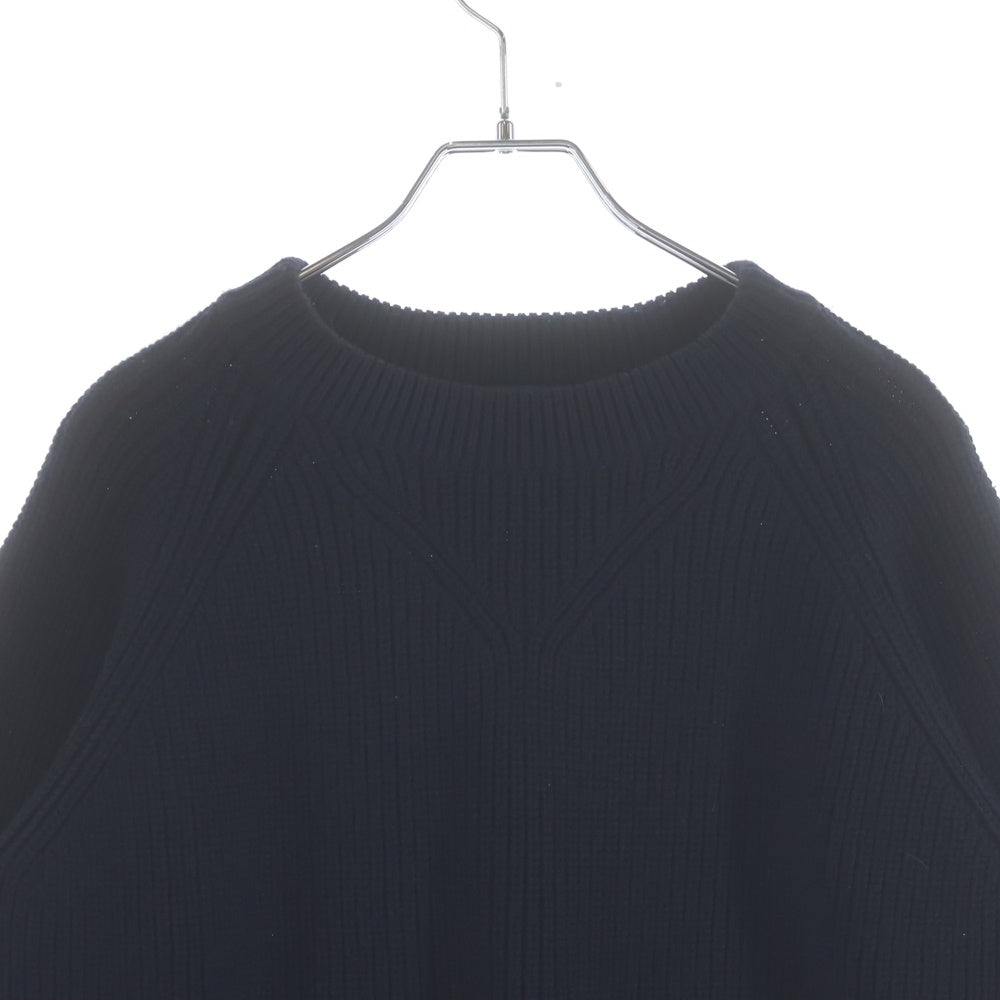 YOHJI YAMAMOTO REGULATION(ヨウジヤマモト レギュレーション) 丸首裾ラウンドセーター クルーネックニット ブラック HR-K51-189