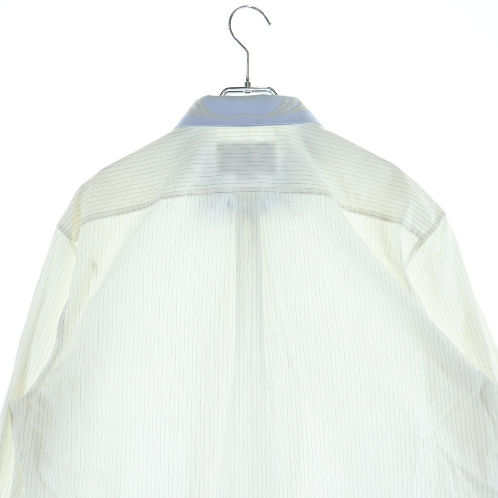 GUCCI(グッチ) ストライプ長袖シャツ 襟花刺繍 493767 Z369F