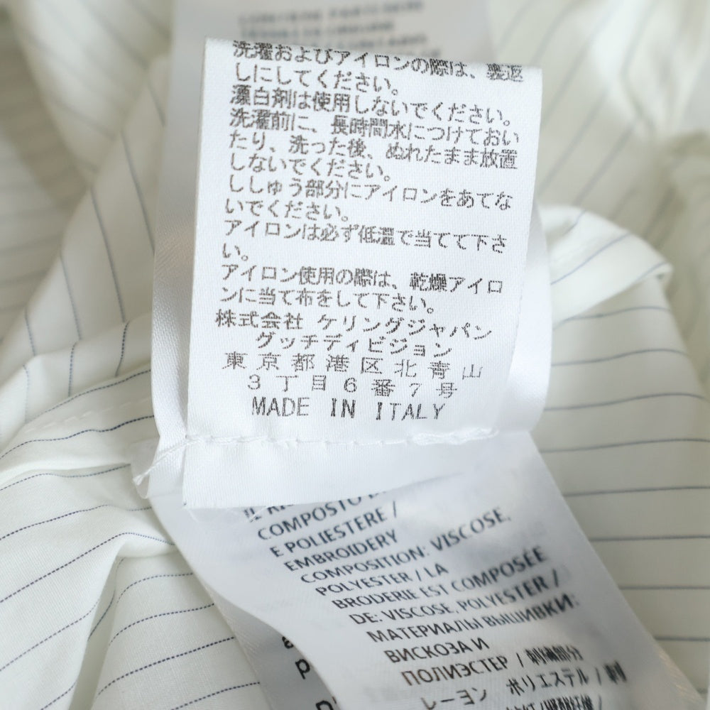 GUCCI(グッチ) ストライプ長袖シャツ 襟花刺繍 493767 Z369F