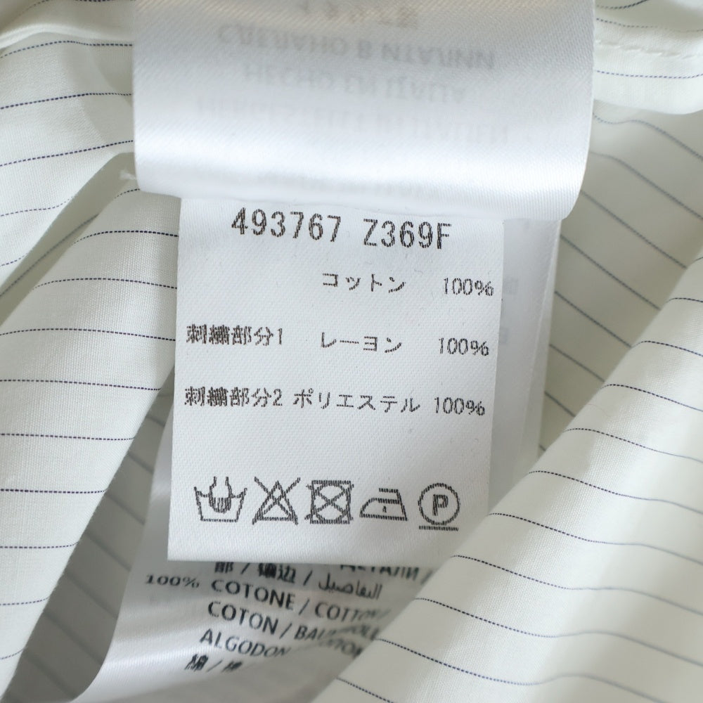 GUCCI(グッチ) ストライプ長袖シャツ 襟花刺繍 493767 Z369F