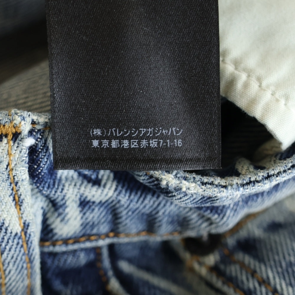 BALENCIAGA(バレンシアガ) モノグラムロゴプリントデニムパンツ ストレートパンツ インディゴ 600235 TJW90 レディース