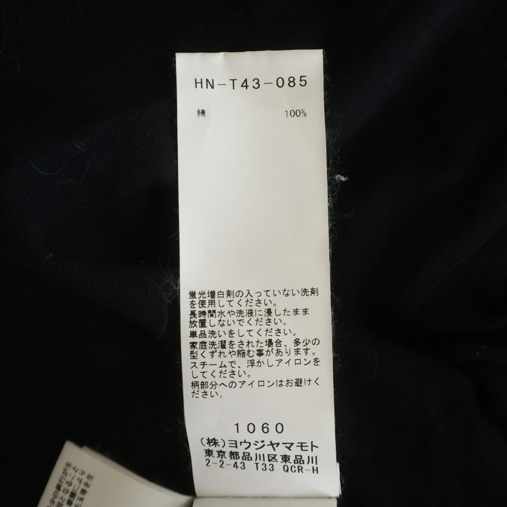 BLACK Scandal Yohji Yamamoto(ブラックスキャンダルヨウジヤマモト) 20SS 我が子は柄R丸首半袖Tシャツ カットソー ブラック HN-T43-085