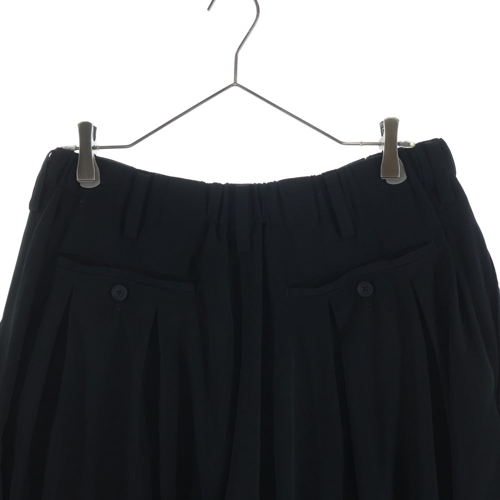 Yohji Yamamoto POUR HOMME(ヨウジヤマモト プールオム) タキシード ワイドタックハーフパンツ ワイドショートパンツ ブラック HN-P59-500