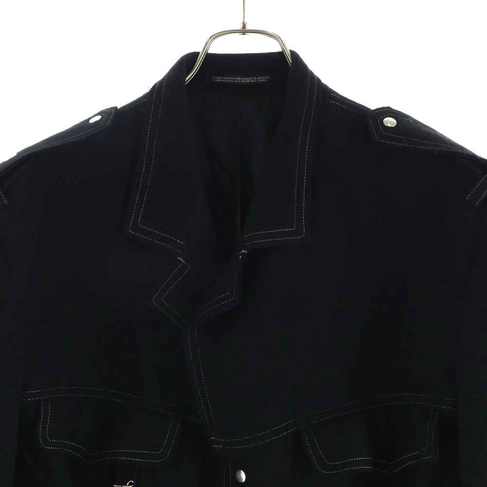 Yohji Yamamoto POUR HOMME(ヨウジヤマモト プールオム) ホック留めジャケット ウールジャケット ブラック HX-J10-118