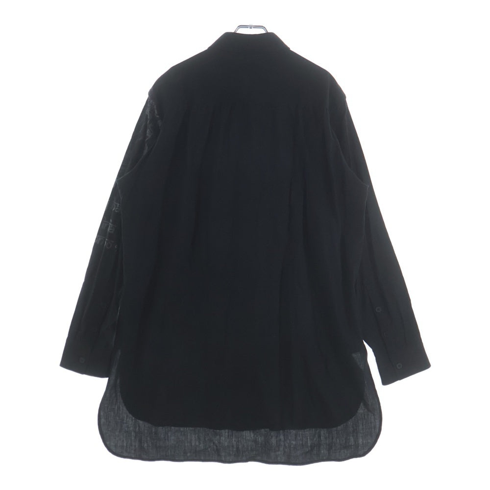 Yohji Yamamoto POUR HOMME(ヨウジヤマモト プールオム) BUJAY YY INDIA PRINT BLOUSE プリント長袖シャツ HE-B28-531 ブラック