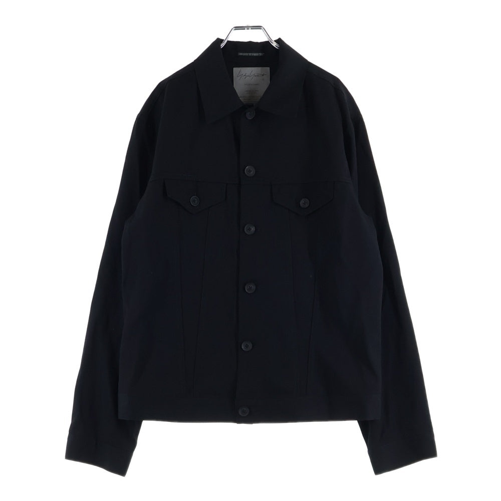 Yohji Yamamoto POUR HOMME(ヨウジヤマモト プールオム) I-G SPデニムカギャバ ブルゾン シャツジャケット ブラック HD-Y02-100