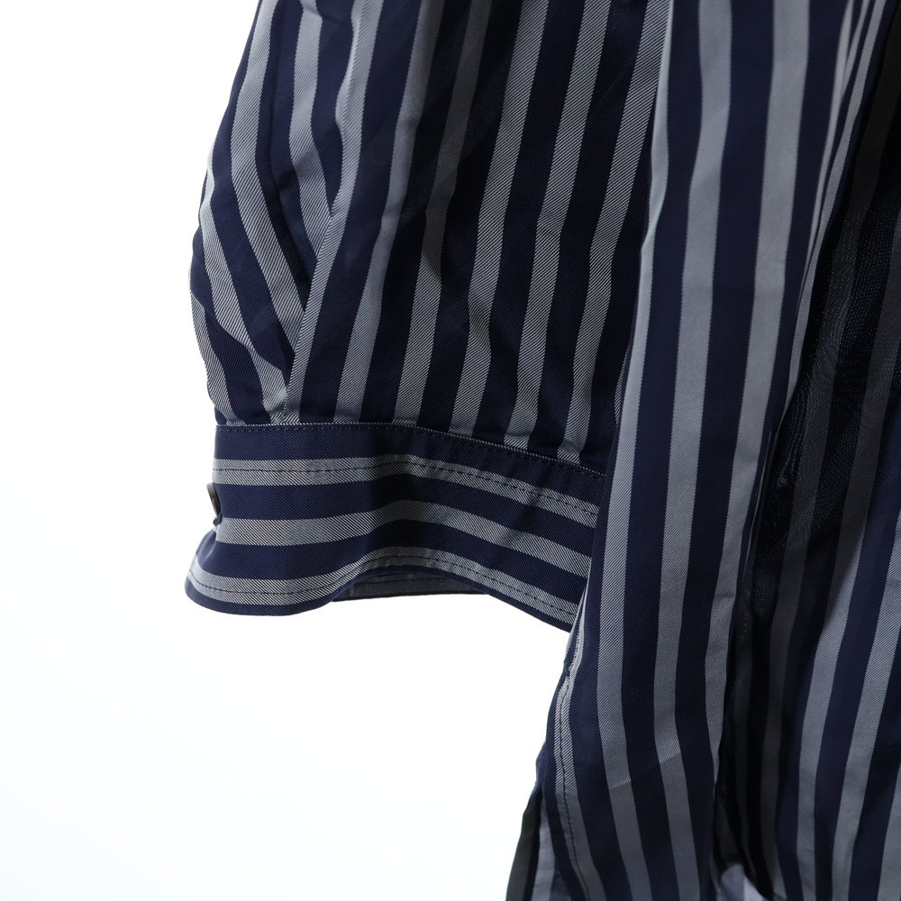 Yohji Yamamoto POUR HOMME(ヨウジヤマモト プールオム) 21AW フラシポケット付きB ストライプシャツ 長袖シャツ ネイビー HX-B28-219