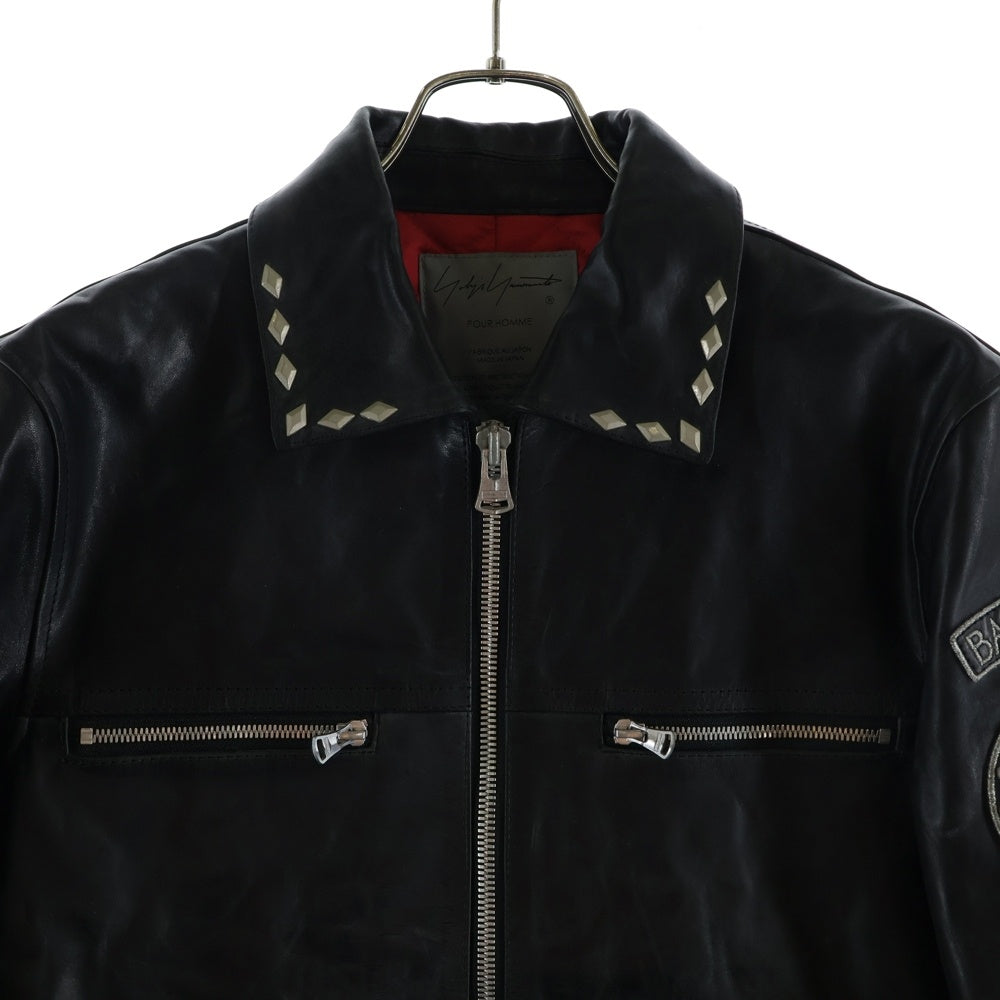 Yohji Yamamoto POUR HOMME(ヨウジヤマモト プールオム) 21AWホースレザーライダースジャケットHX Y91 702