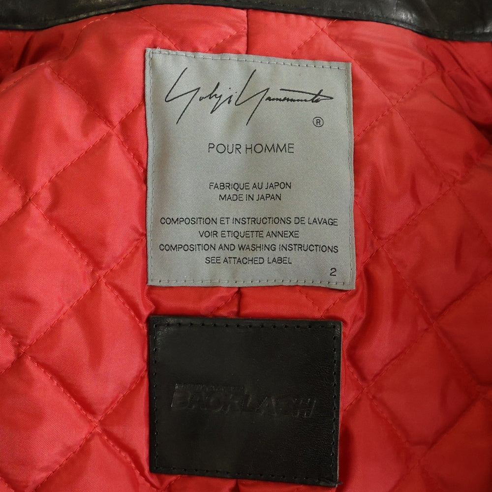 Yohji Yamamoto POUR HOMME(ヨウジヤマモト プールオム) 21AWホースレザーライダースジャケットHX Y91 702