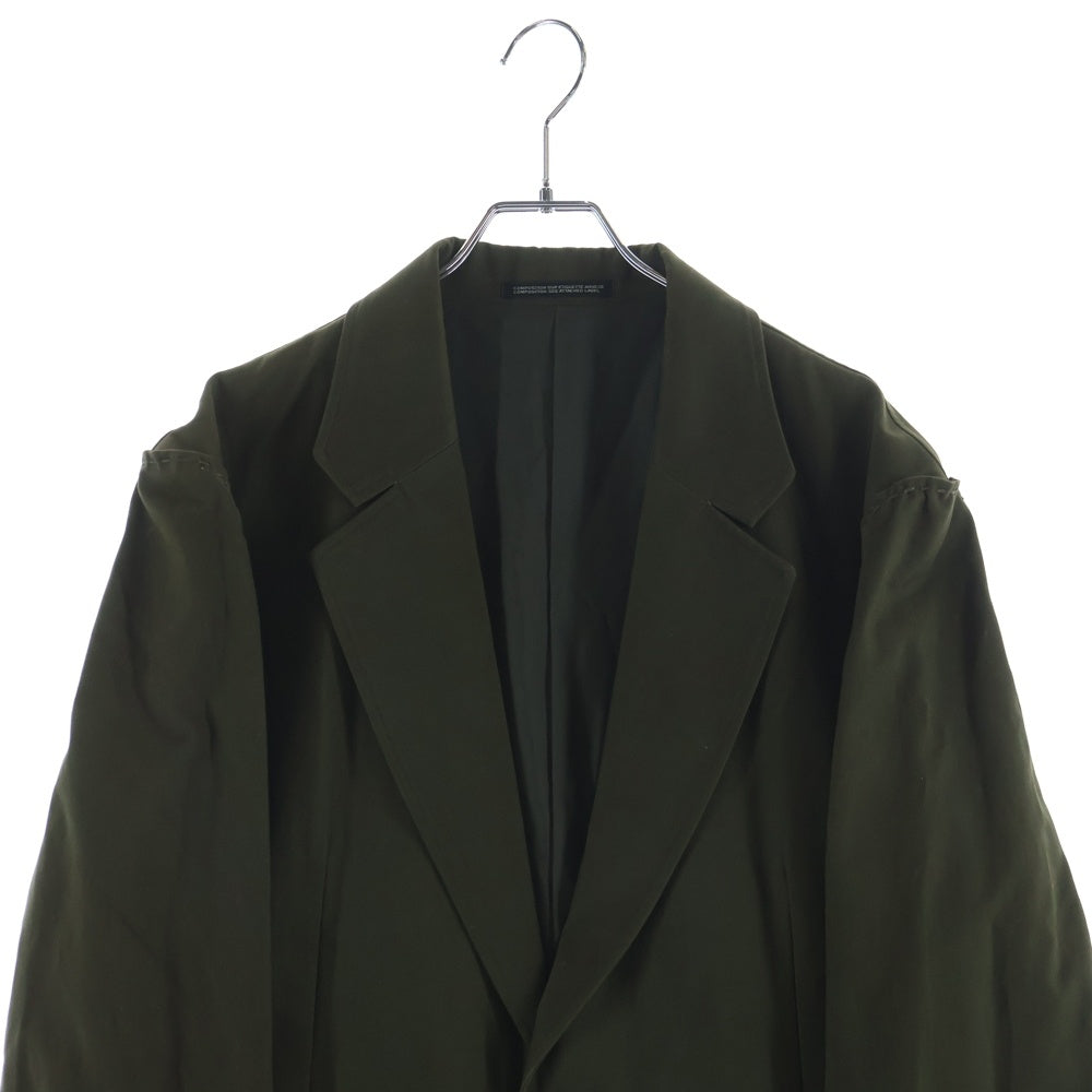 Yohji Yamamoto POUR HOMME(ヨウジヤマモト プールオム) 袖ステッチテーラードジャケット シングルジャケット グリーン HK-J14-801