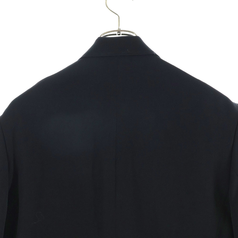 Yohji Yamamoto POUR HOMME(ヨウジヤマモト プールオム) 19AW ダブルピーク黒釦テーラードジャケット ウールギャバジンジャケット ブラック HC-J36-100