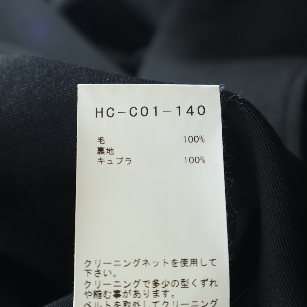 REGULATION Yohji Yamamoto MEN(レギュレーションヨウジヤマモトメン) 19AW ウールギャバフードコート ロングコート ブラック HC-C01-140