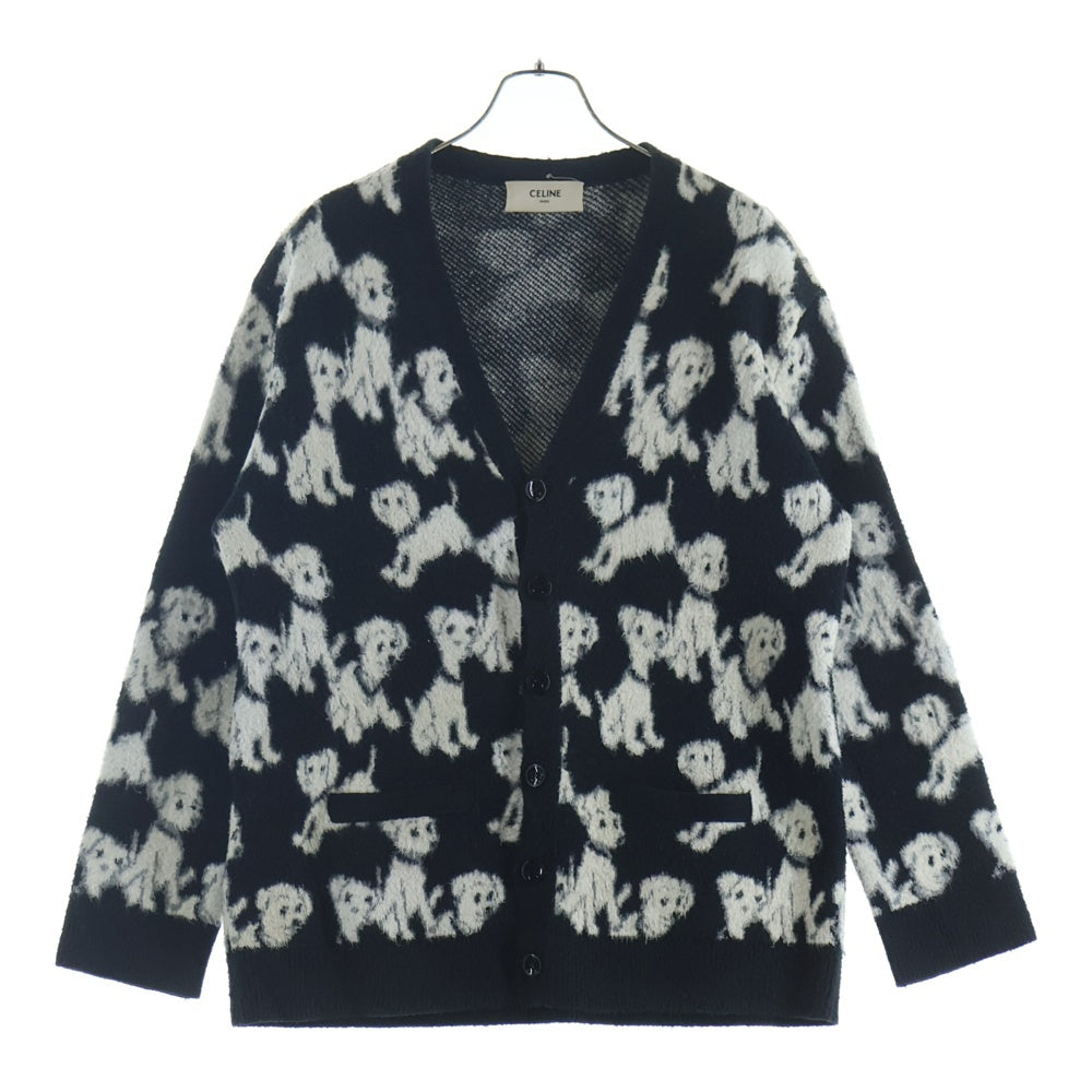 CELINE(セリーヌ) 22SS AMY DORIAN ジャガード ドッグ総柄カーディガン ブラック ドッグ 2A51W531Q