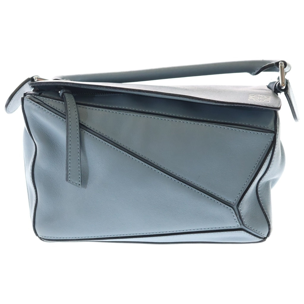 LOEWE(ロエベ) パズルバッグ ミニ 2WAYショルダーバッグ レザー ブルー シルバー金具 レディース