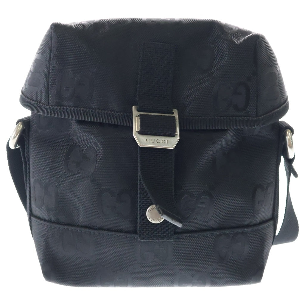 ★3日以内返品可★ 極美品 GUCCI グッチ GGナイロン オフザグリット 643858 ショルダーバッグ ブラック ナイロン レディース GUCCI(グッチ) オフザグリット ナイロンショルダーバッグ ブラック