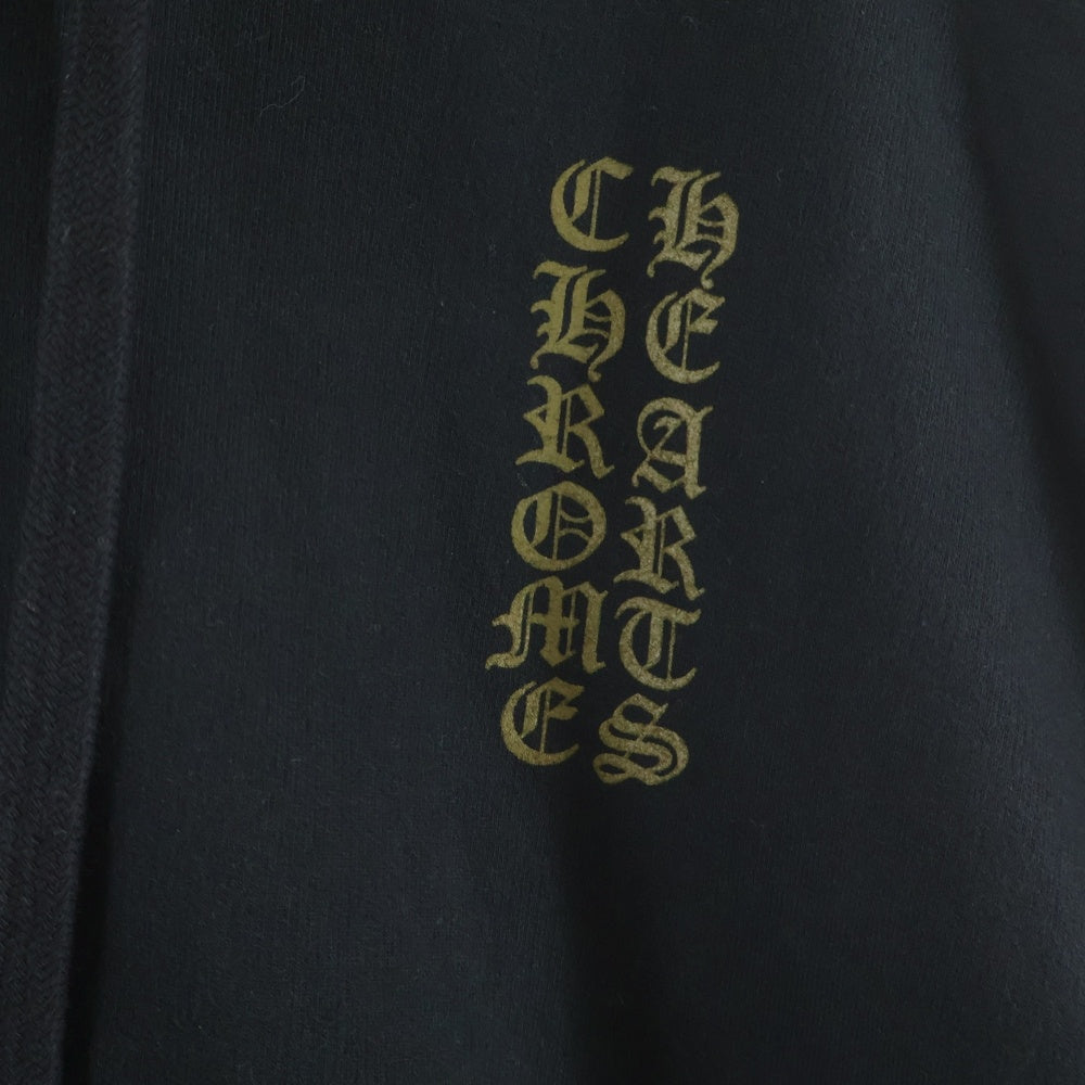 CHROME HEARTS(クロムハーツ) Vertical Logo Zip Up Hoodie バーティカルロゴジップアップパーカー フーディー ブラック