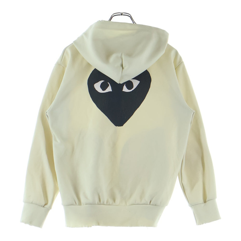 PLAY COMME des GARCONS(プレイコムデギャルソン) バックプリント ジップアップ スウェットプルオーバーパーカー ホワイト
