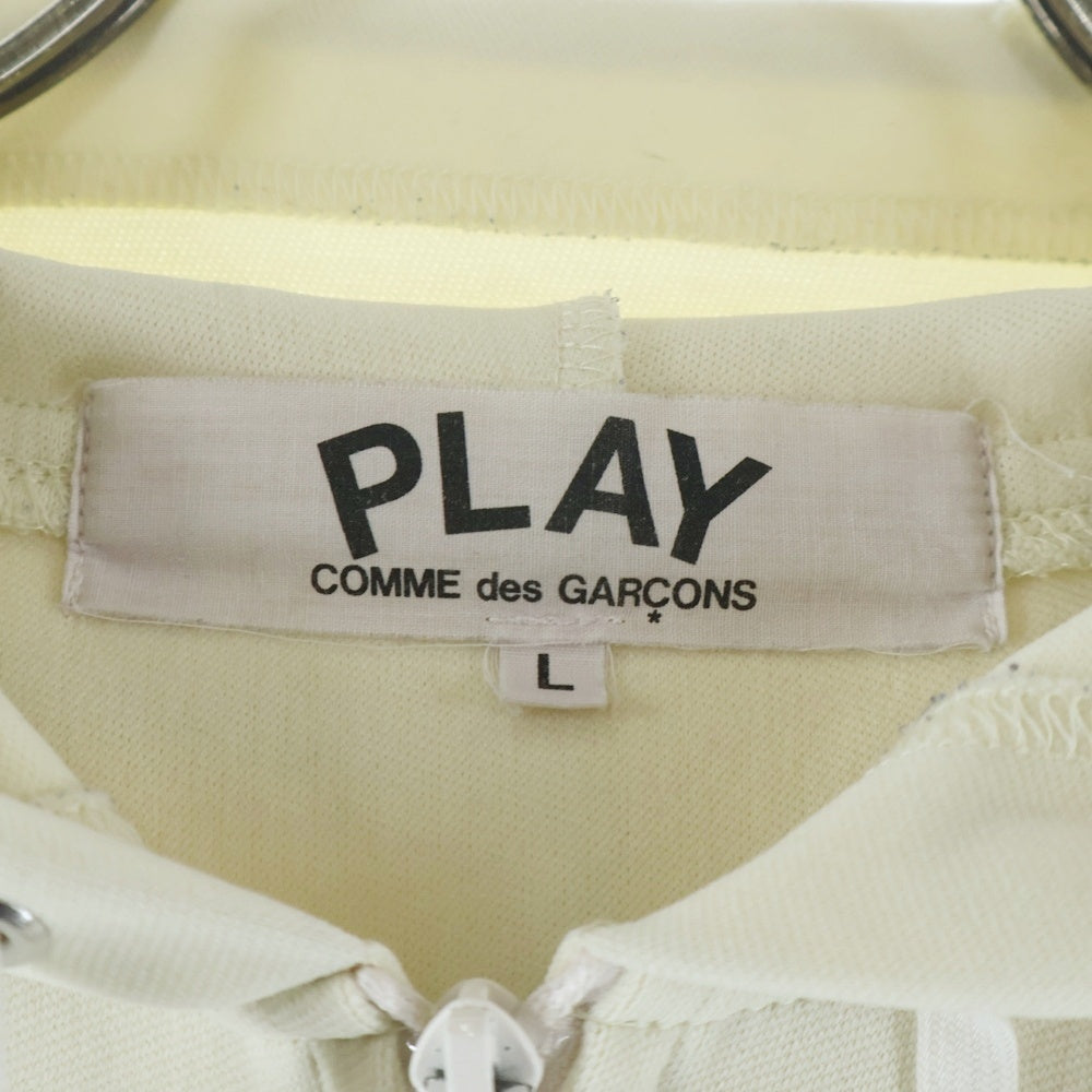 PLAY COMME des GARCONS(プレイコムデギャルソン) バックプリント ジップアップ スウェットプルオーバーパーカー ホワイト