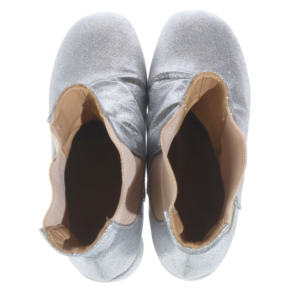 MM6 Maison Margiela(エムエムシックスメゾンマルジェラ) 20AW ラメグリッター サイドゴア ショートブーツ シルバー