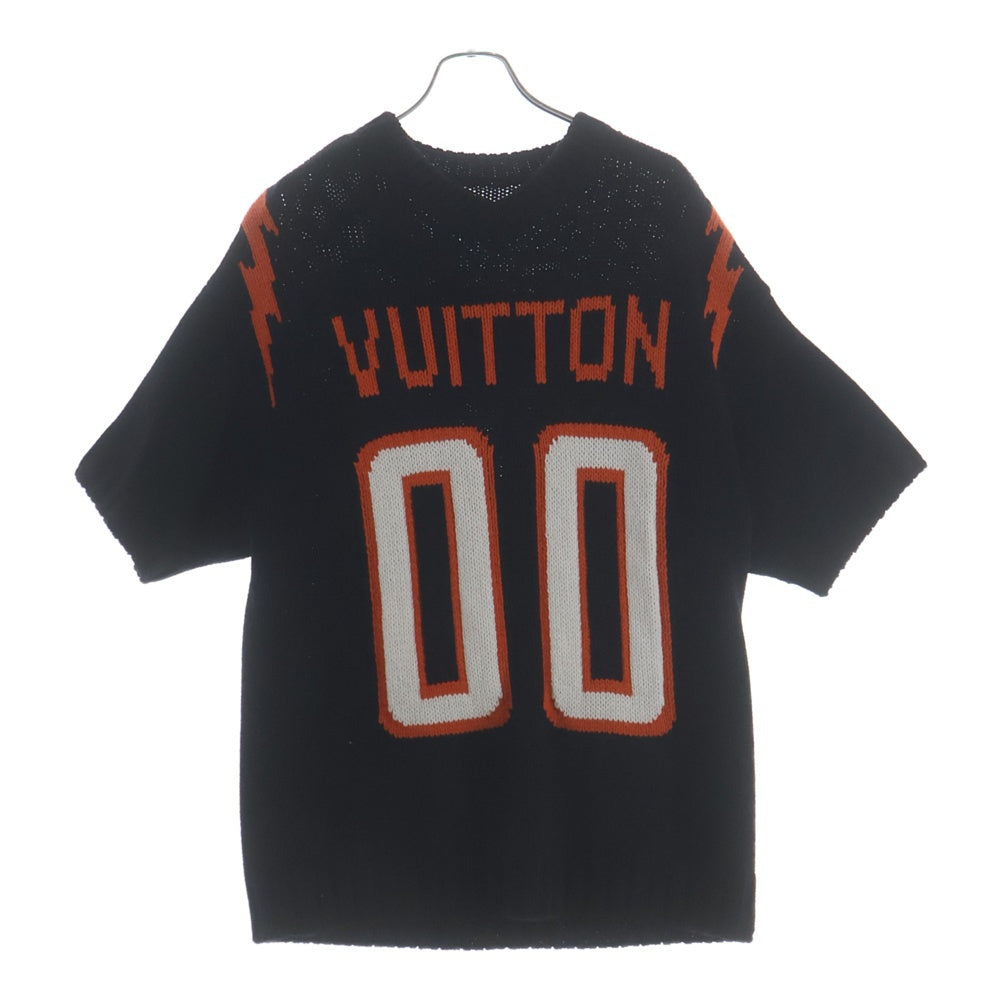 LOUIS VUITTON(ルイヴィトン) 22SS インタルシアフットボールショートスリーブニット ブラック RM221 JYB HMN66W