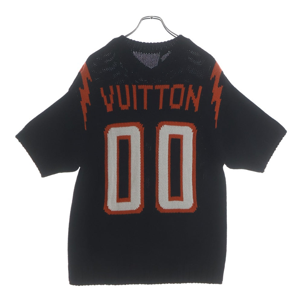 LOUIS VUITTON(ルイヴィトン) 22SS インタルシアフットボールショートスリーブニット ブラック RM221 JYB HMN66W