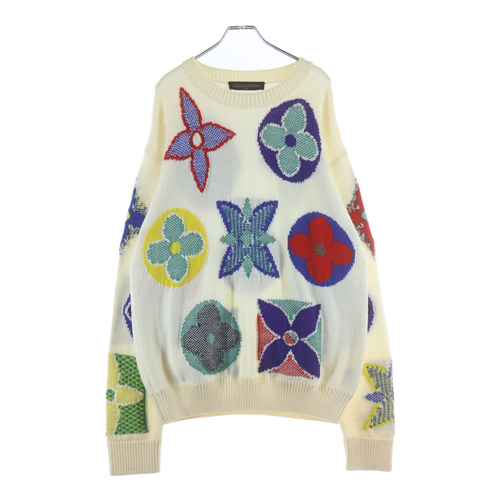 LOUIS VUITTON ルイヴィトン 20AW ジャガード マルチ モノグラム フラワー ミドルゲージ ウール ニットセーター マルチ RM202M UTF HJN05W LOUIS VUITTON(ルイヴィトン) 20AW ジャガード マルチ モノグラム