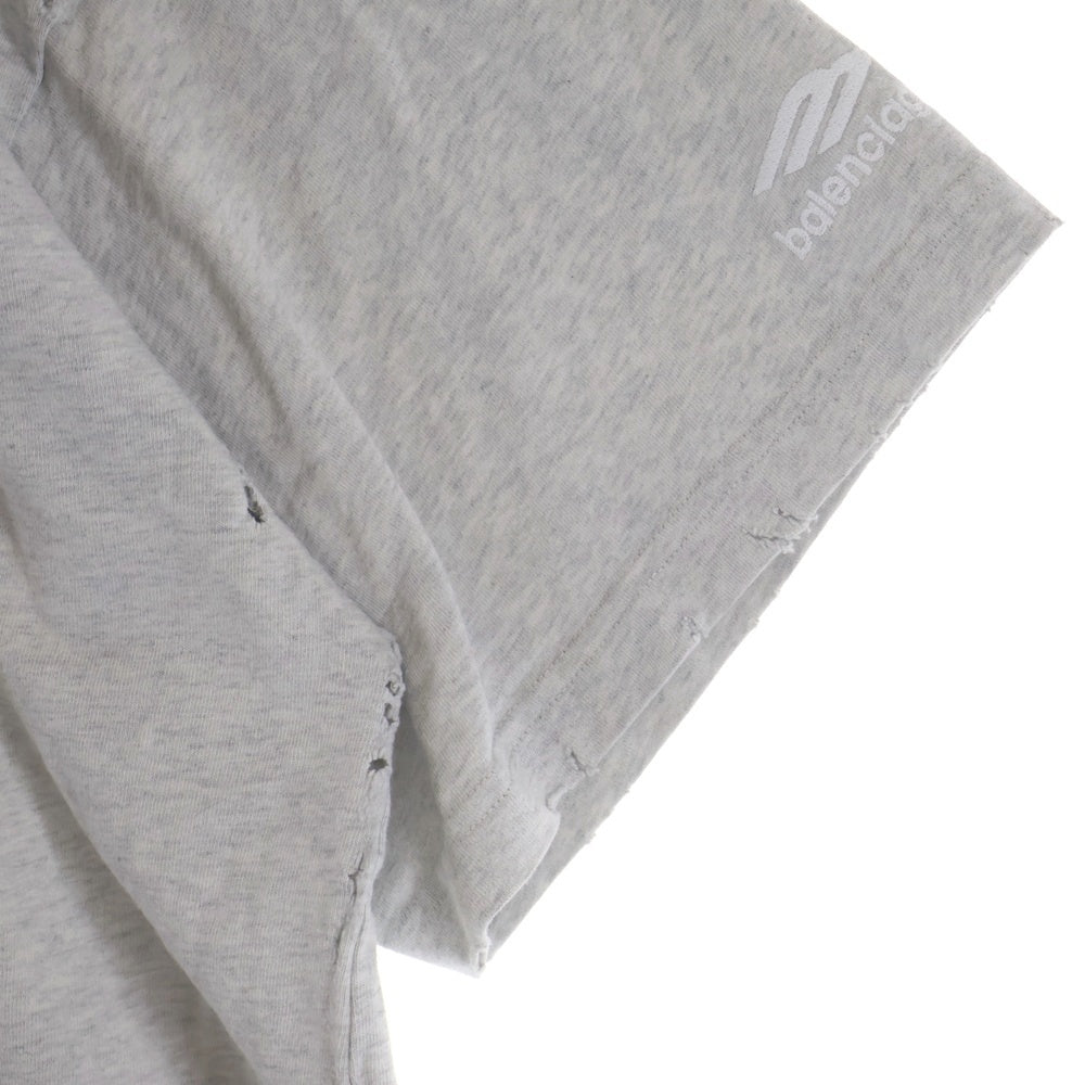 BALENCIAGA(バレンシアガ) デストロイリペア加工Tシャツ カットソー グレー 704056 TMVA5