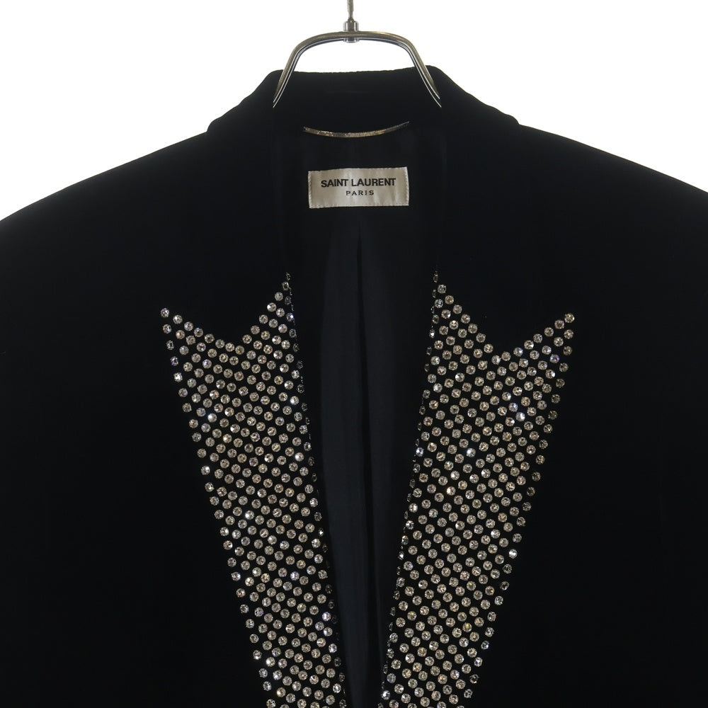 SAINT LAURENT PARIS(サンローランパリ) スワロフスキー スタッヅ スモーキングジャケット ブラック 485606 Y525R