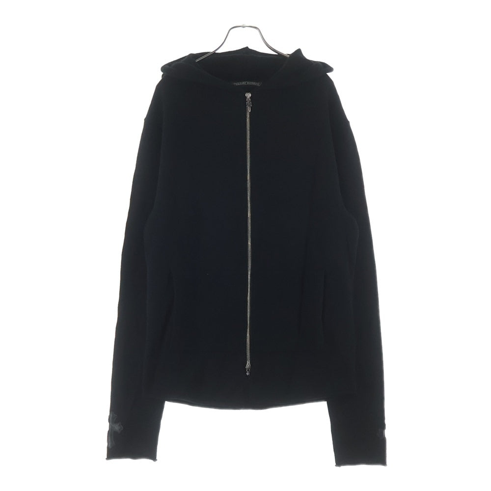 CHROME HEARTS(クロムハーツ) クロスパッチ付き カシミヤジップパーカー ブラック