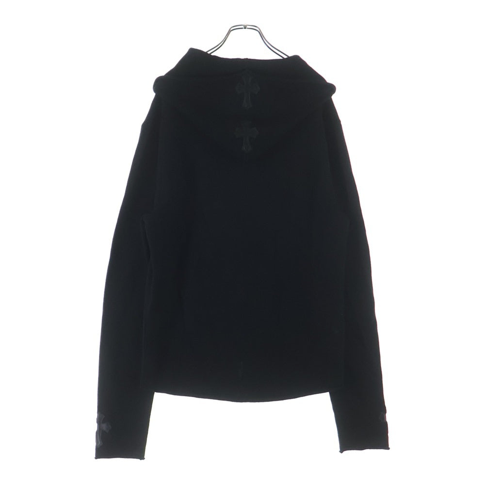 CHROME HEARTS(クロムハーツ) クロスパッチ付き カシミヤジップパーカー ブラック
