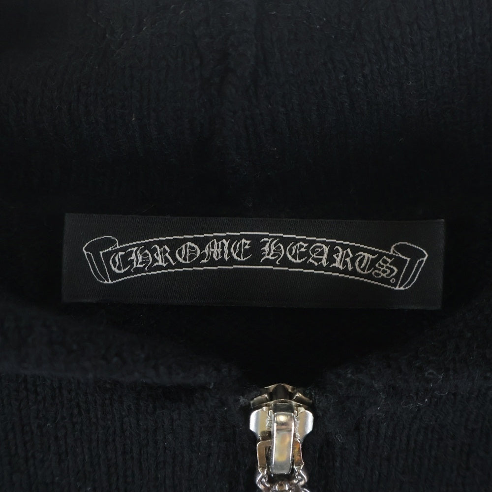 CHROME HEARTS(クロムハーツ) クロスパッチ付き カシミヤジップパーカー ブラック