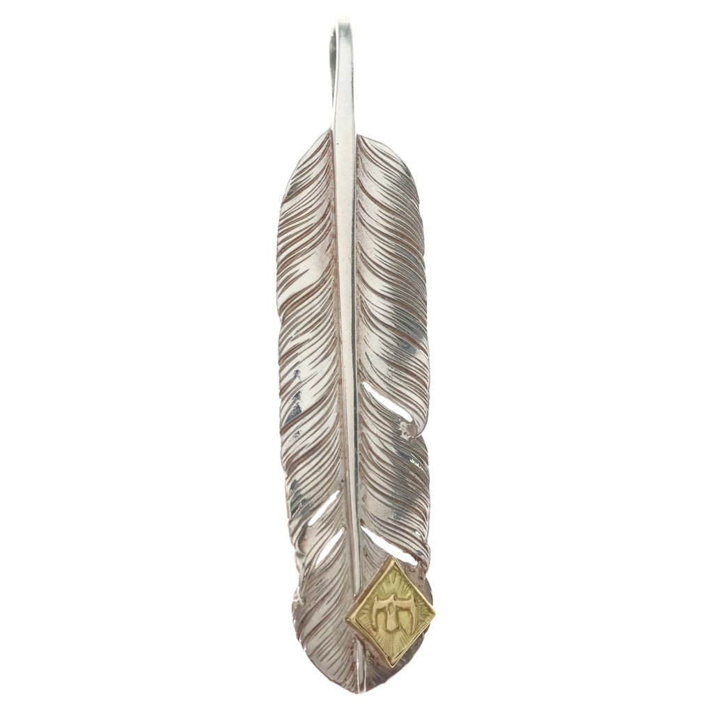 鷲見太郎(ワシミタロウ) M feather 01 M K18 eagle metal フライトフェザー イーグルメタル ペンダントトップ シルバー