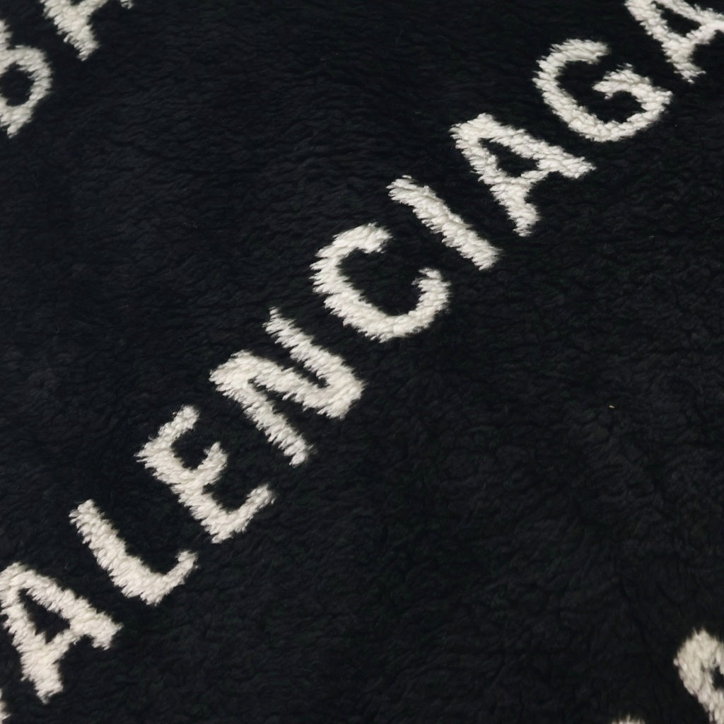 BALENCIAGA(バレンシアガ) FAKE FAR MULTILOGO TUBOLAR フェイクファー マルチロゴ スカーフ マフラー ブラック 582484 387B8 レディース