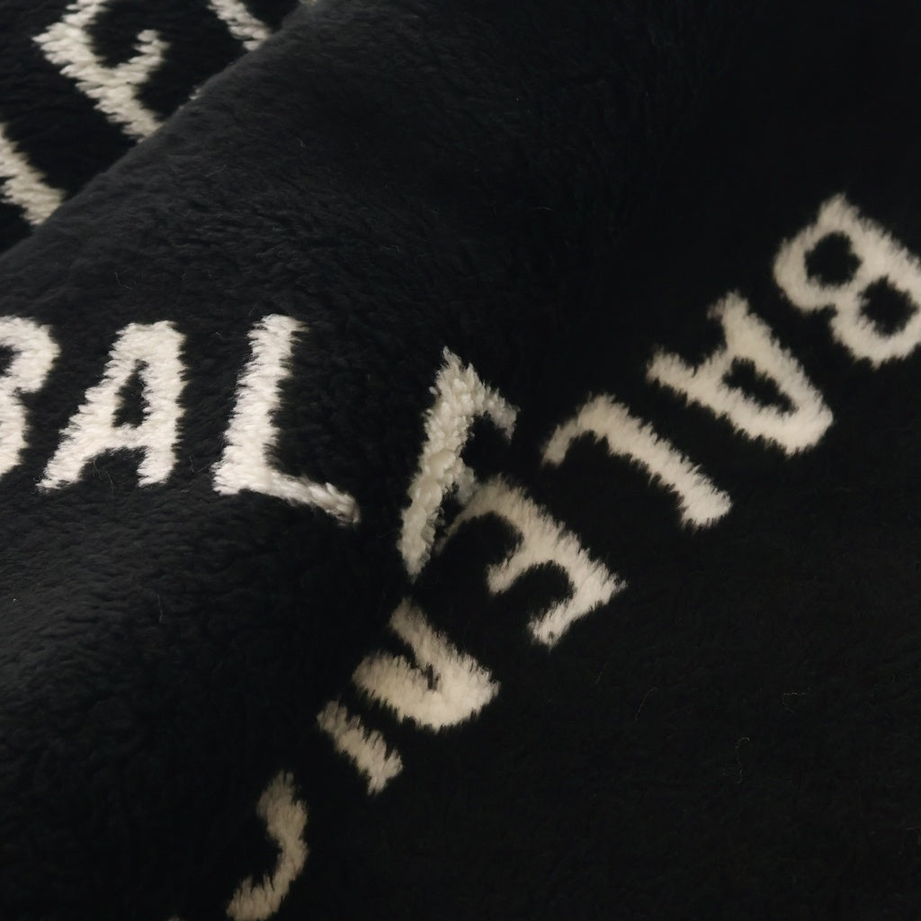 BALENCIAGA(バレンシアガ) FAKE FAR MULTILOGO TUBOLAR フェイクファー マルチロゴ スカーフ マフラー ブラック 582484 387B8 レディース