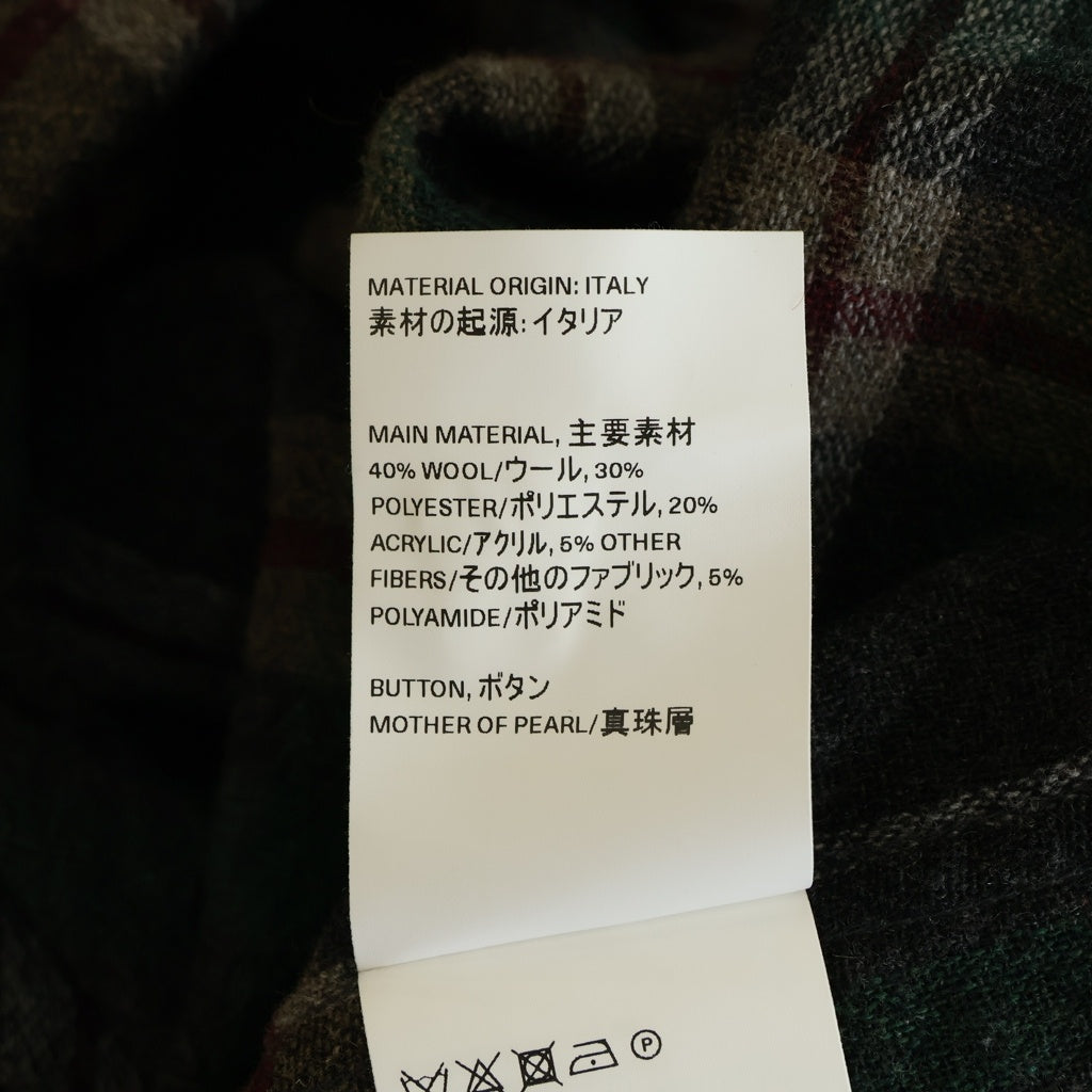 OUR LEGACY(アワーレガシー) BORROWED BD SHIRT ウールチェックシャツ 長袖シャツ ブラック/グリーン/レッド M4222BBG