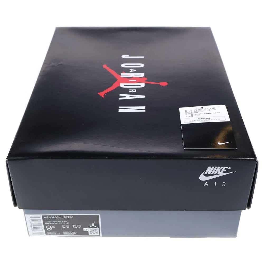 NIKE(ナイキ) AIR JORDAN 11 RETRO VARSITYREエアジョーダン11 レトロ エナメル ハイカットスニーカー ホワイト/レッド US9.5/27.5cm CT8012-116