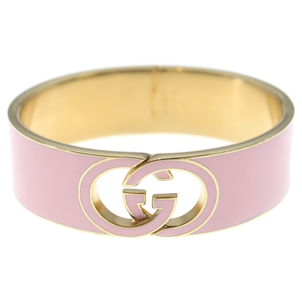 GUCCI(グッチ) インターロッキングG エナメルブレスレット バングル ピンク レディース