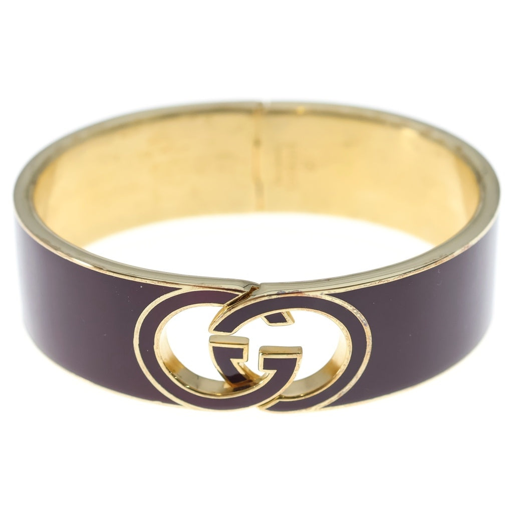 GUCCI(グッチ) インターロッキングG エナメルブレスレット バングル ブラウン レディース