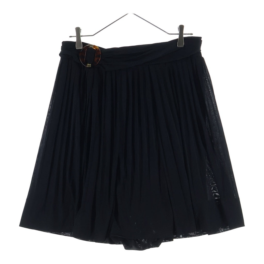 GUCCI(グッチ) レーヨン バックルプリーツミニスカート レディース ブラック 214366 X8508